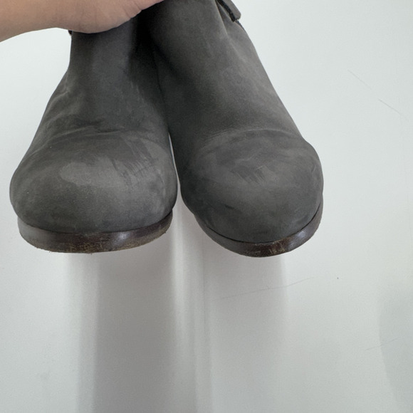 Rag‎ & Bone Boots Womens 37.5 Grey Black Harrow Suede Block Heel Ankle Bootie - Picture 3 of 11